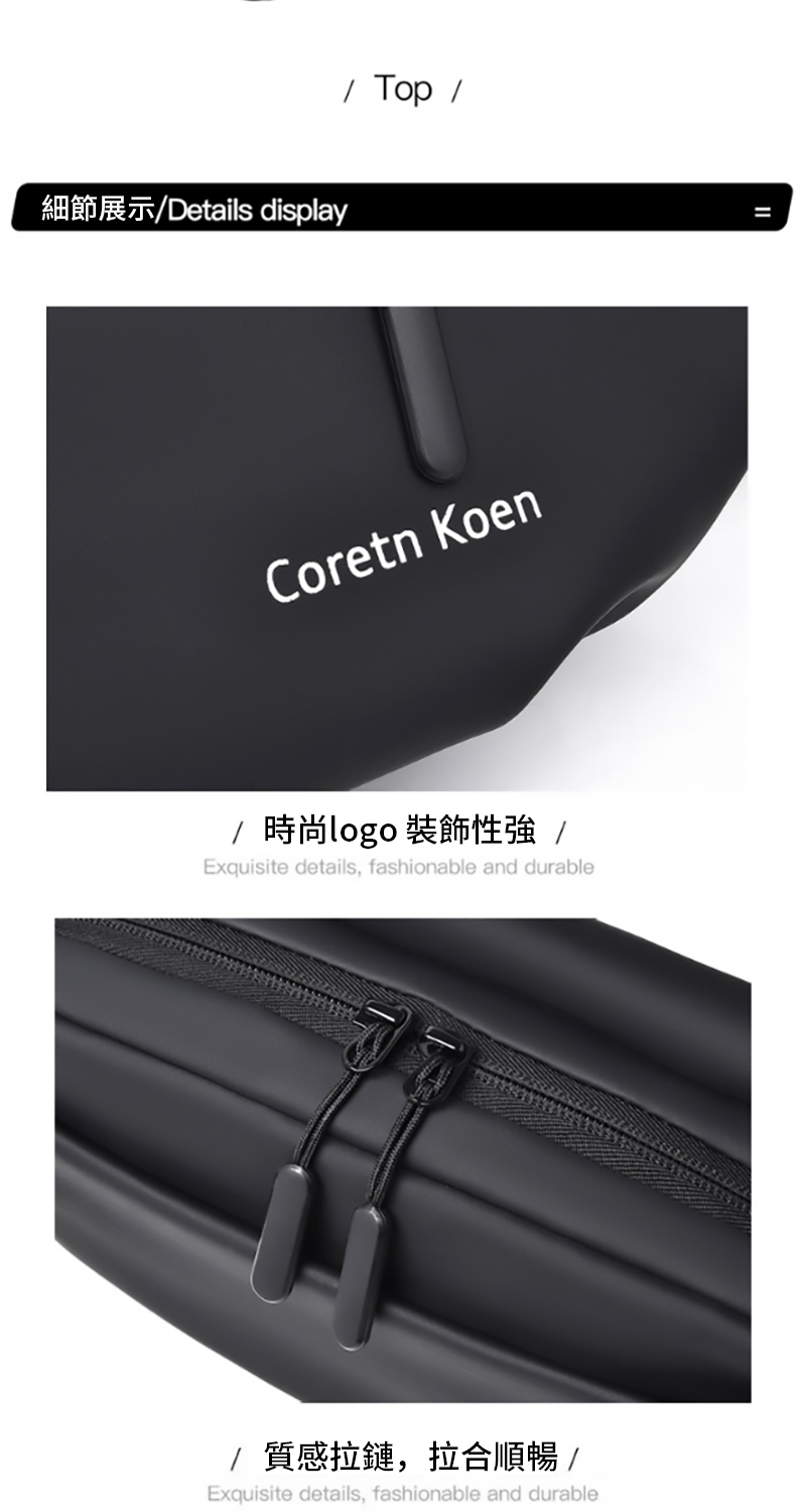 細節展示Details display 時尚logo 裝飾性強 質感拉鏈,拉合順暢 