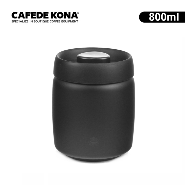 CAFEDE KONA 不鏽鋼真空密封罐-800ml(按壓式