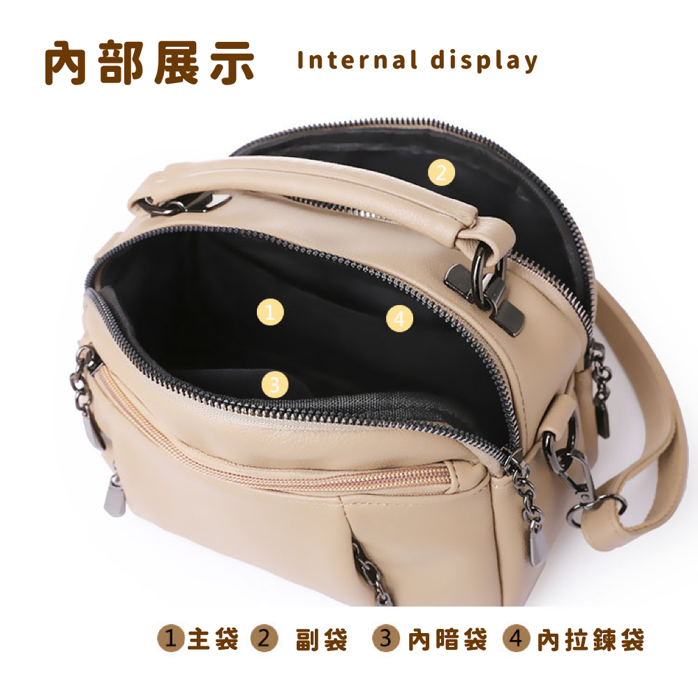 内部展示 Internal display 主袋  副袋 內暗袋 4 內拉鍊袋 