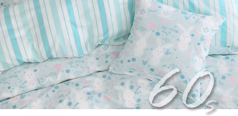 HongYew 鴻宇 300織美國棉 薄被套床包組-眠眠兔 