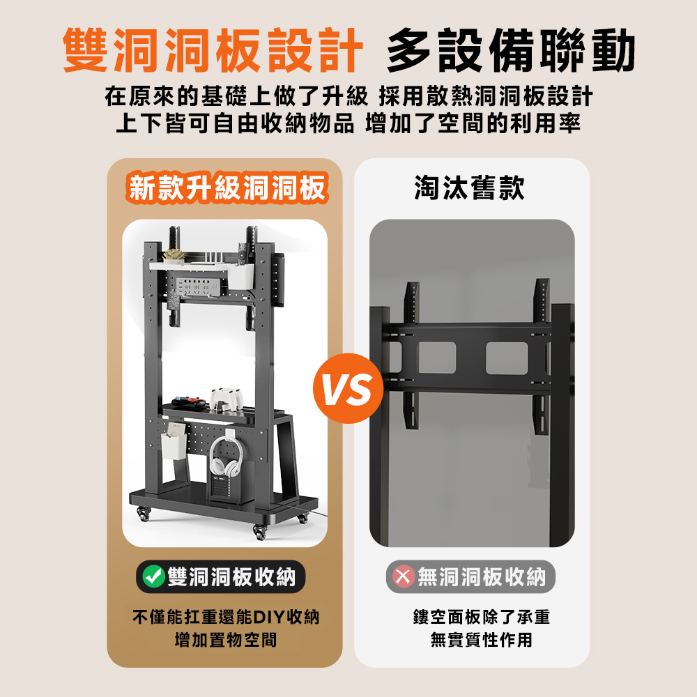 知家家 電視架 電視機架 移動式電視架 電視立架(可適用40