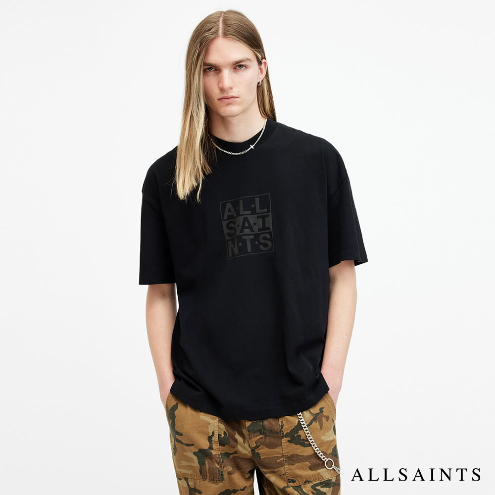 ALLSAINTS BELOW 厚實純棉寬鬆LOGO短袖T恤