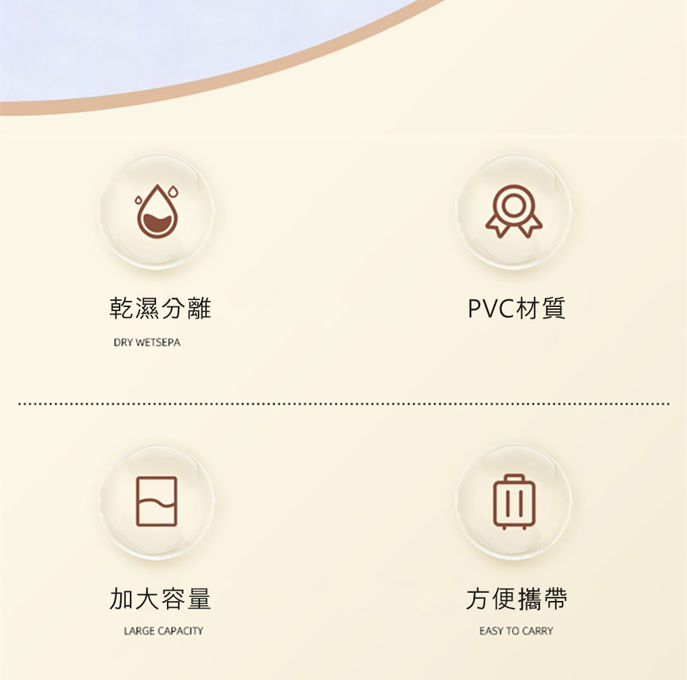 茉家 磨砂半透明乾濕分離旅用手提包(小號1入)優惠推薦