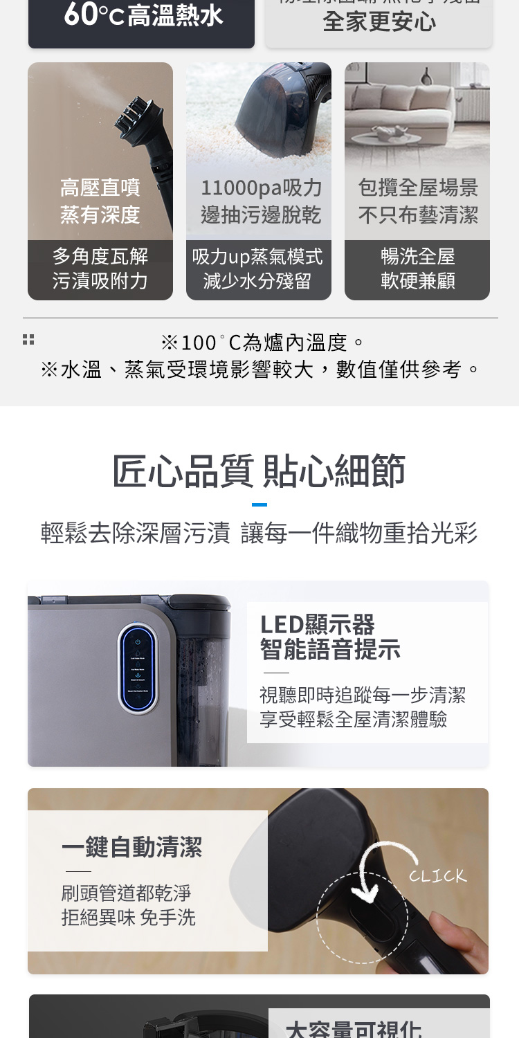 水溫、蒸氣受環境影響較大,數值僅供參考。