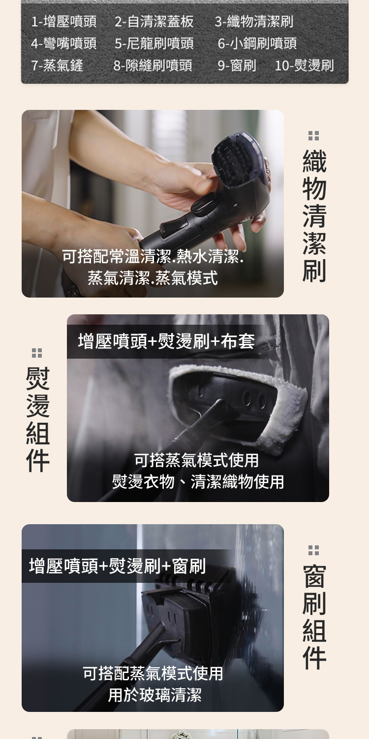 可搭配常溫清潔.熱水清潔.