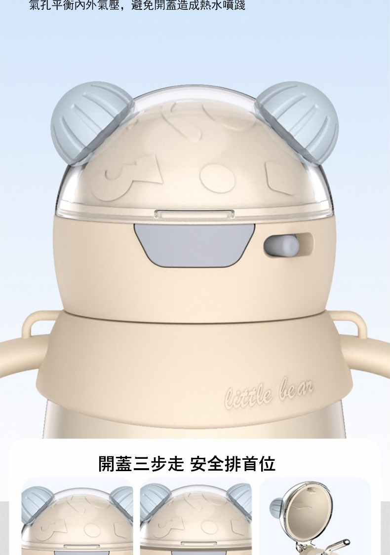 氣孔平衡內外氣壓,避免開蓋造成熱水噴踐 開蓋三步走 安全排首位 