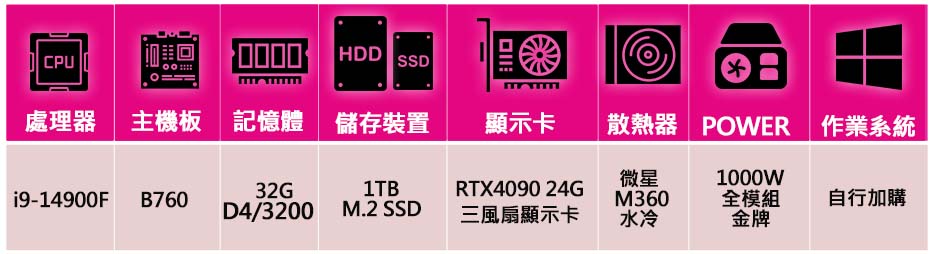 微星平台 i9二四核 RTX4090 24G {萬事大吉} 