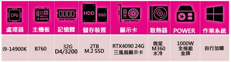 微星平台 i9二四核 RTX4090 24G {銳意進取} 