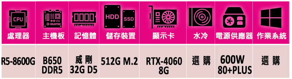 微星平台 R5六核 RTX 4060 2X{玉馬駒V}AM5