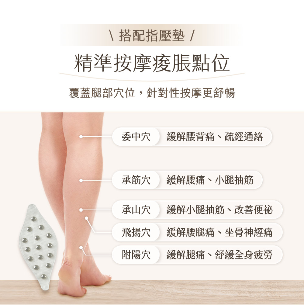 覆蓋腿部穴位,針對性按摩更舒暢