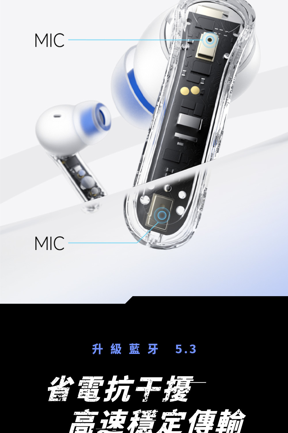 升級藍牙 5.3 省電抗干擾 高速穩定傳輸 