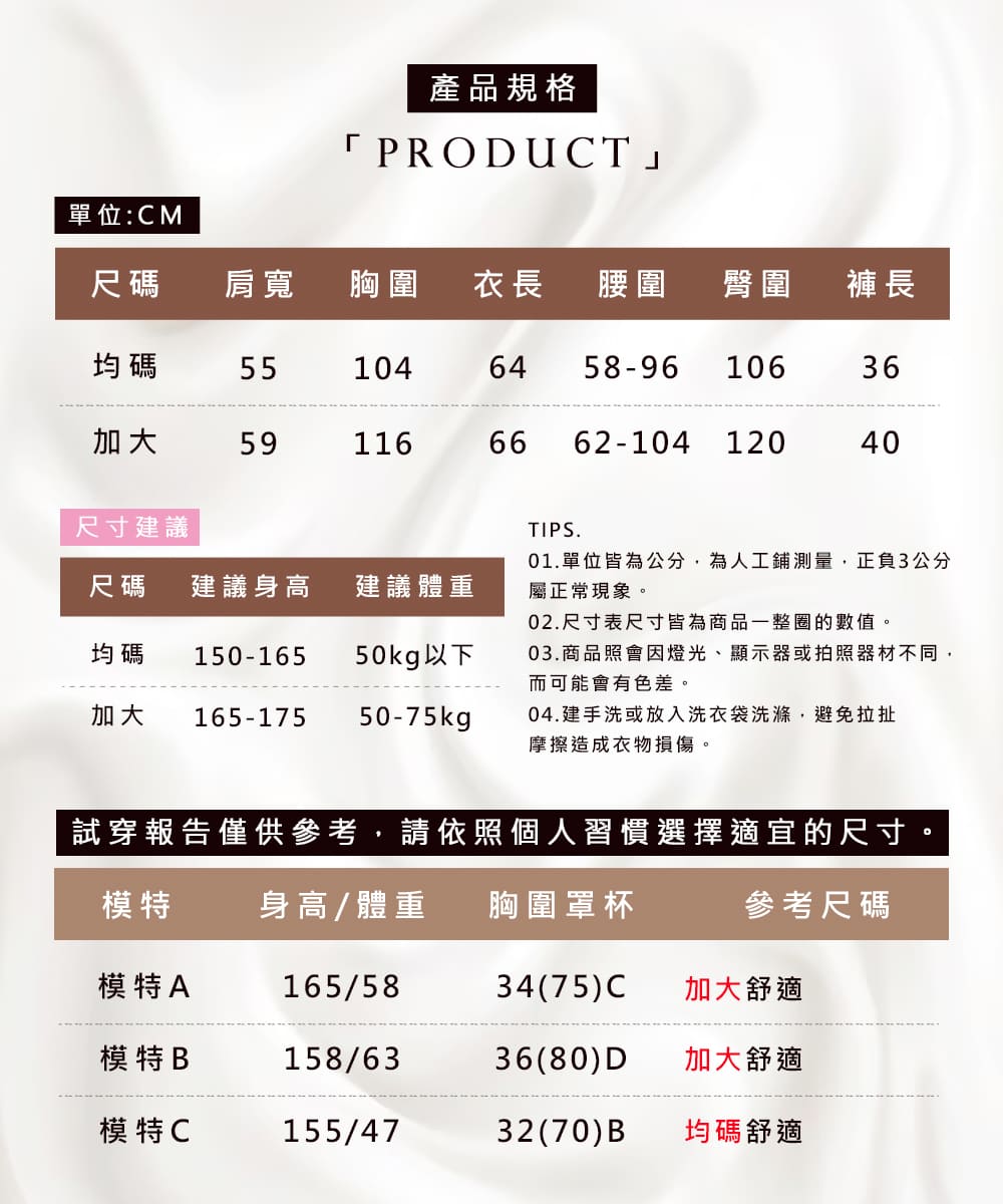 試穿報告僅供參考,請依照個人習慣選擇適宜的尺寸,