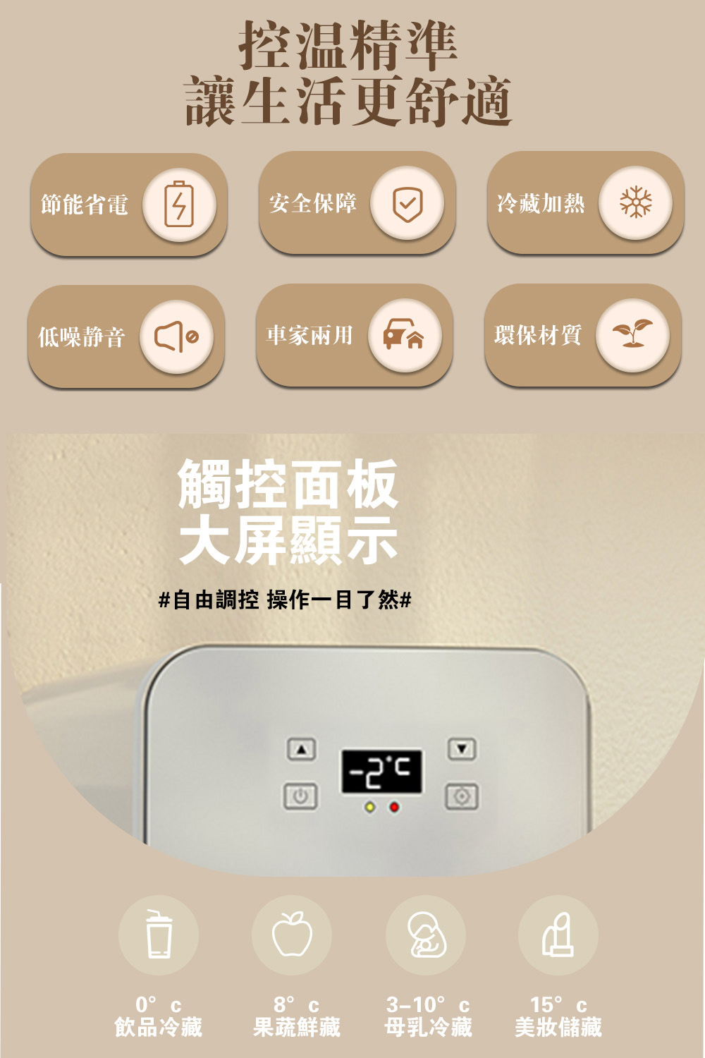 EARISE 雅蘭仕 8L電子式車用冰箱 雙核數顯 車載冰箱