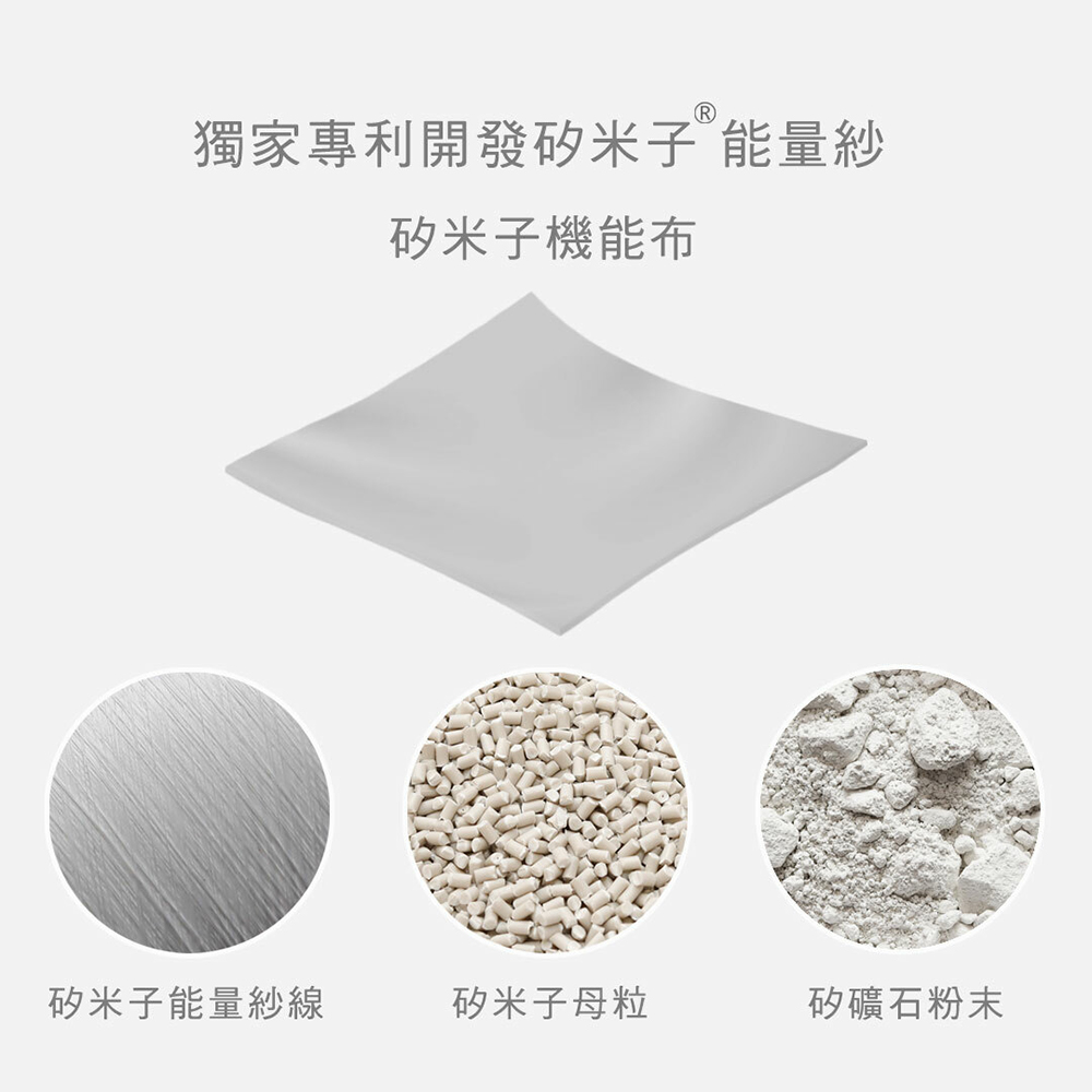 獨家專利開發矽光子能量紗 矽米子機能布 矽米子能量紗線 矽米子母粒 矽礦石粉末 