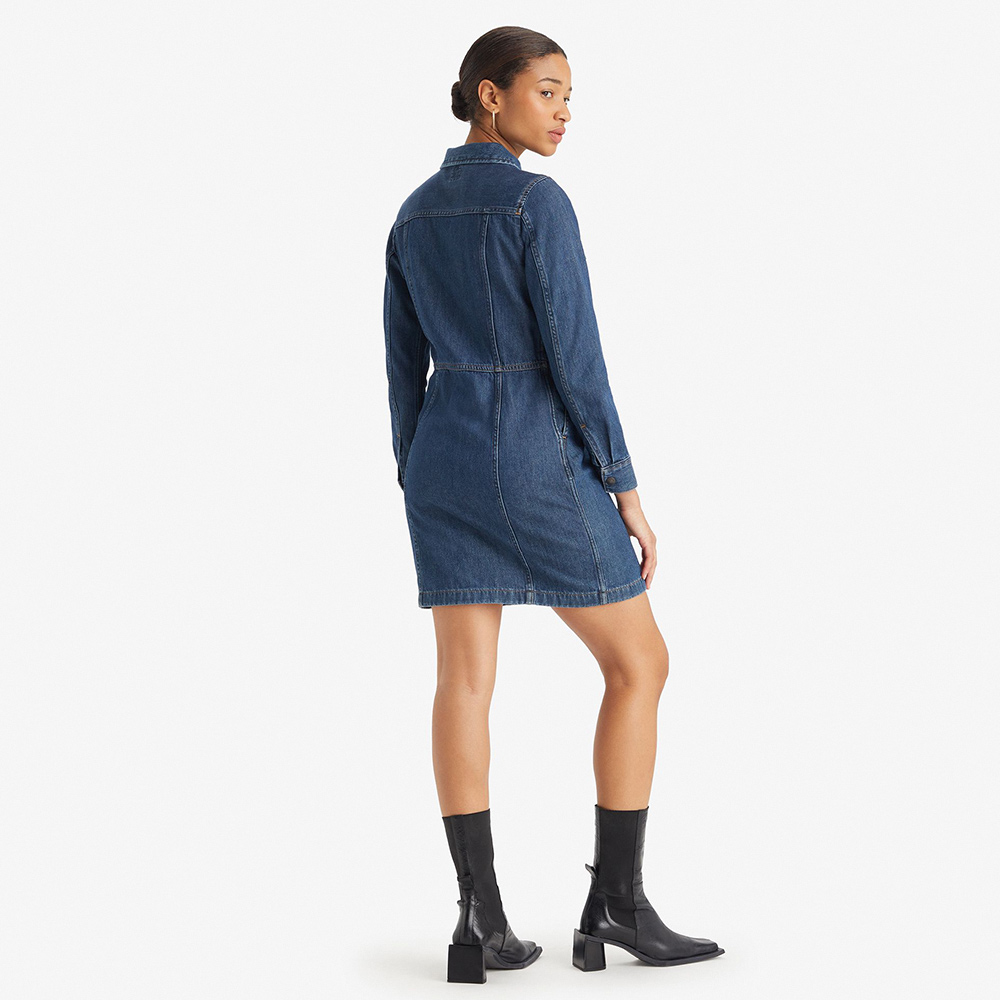 LEVIS 女款 經典丹寧牛仔長袖洋裝 人氣新品 A7592