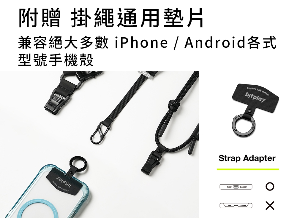 附贈 掛繩通用墊片 兼容絕大多數 iPhoneAndroid各式 型號手機殼 