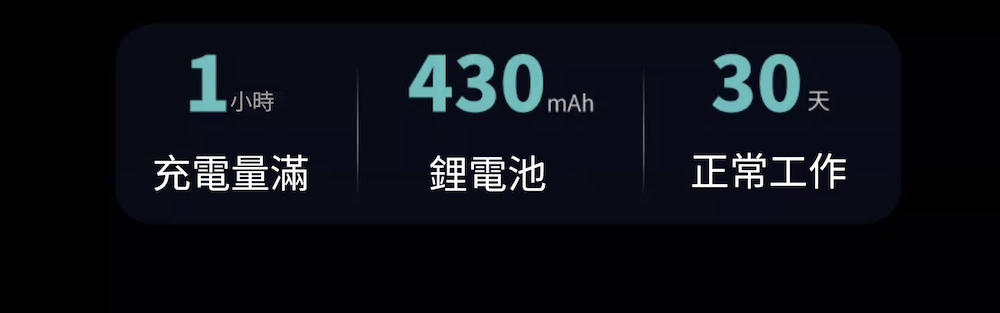 1小時 30天 充電量滿 鋰電池 正常工作 