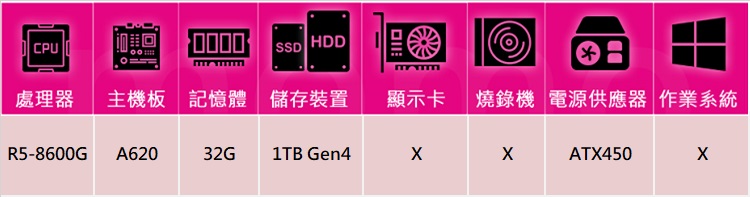 華碩平台 R5六核{八咫烏N60C}文書電腦(R5-8600