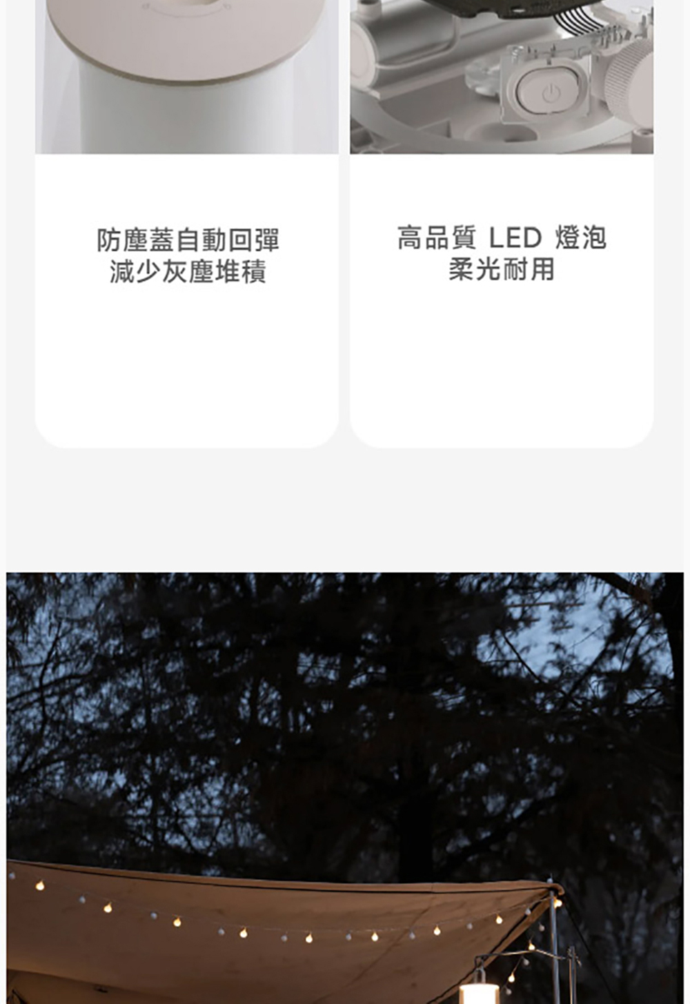 防塵蓋自動回彈 減少灰塵堆積 高品質 LED 燈泡 柔光耐用