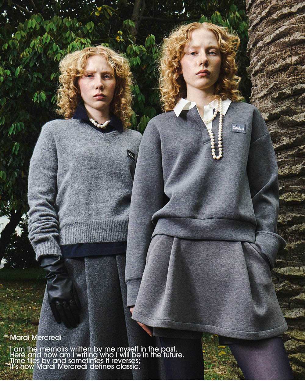 MARDI MERCREDI 針織V領羊毛衣 碳黑色 方形L MARDI MERCREDI 針織V領羊毛衣 碳黑色 方形L