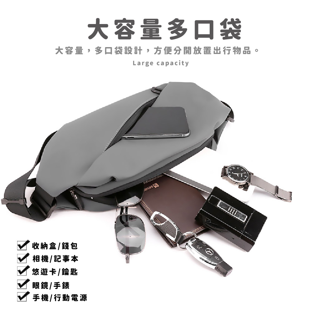 大容量,多口袋設計,方便分開放置出行物品。