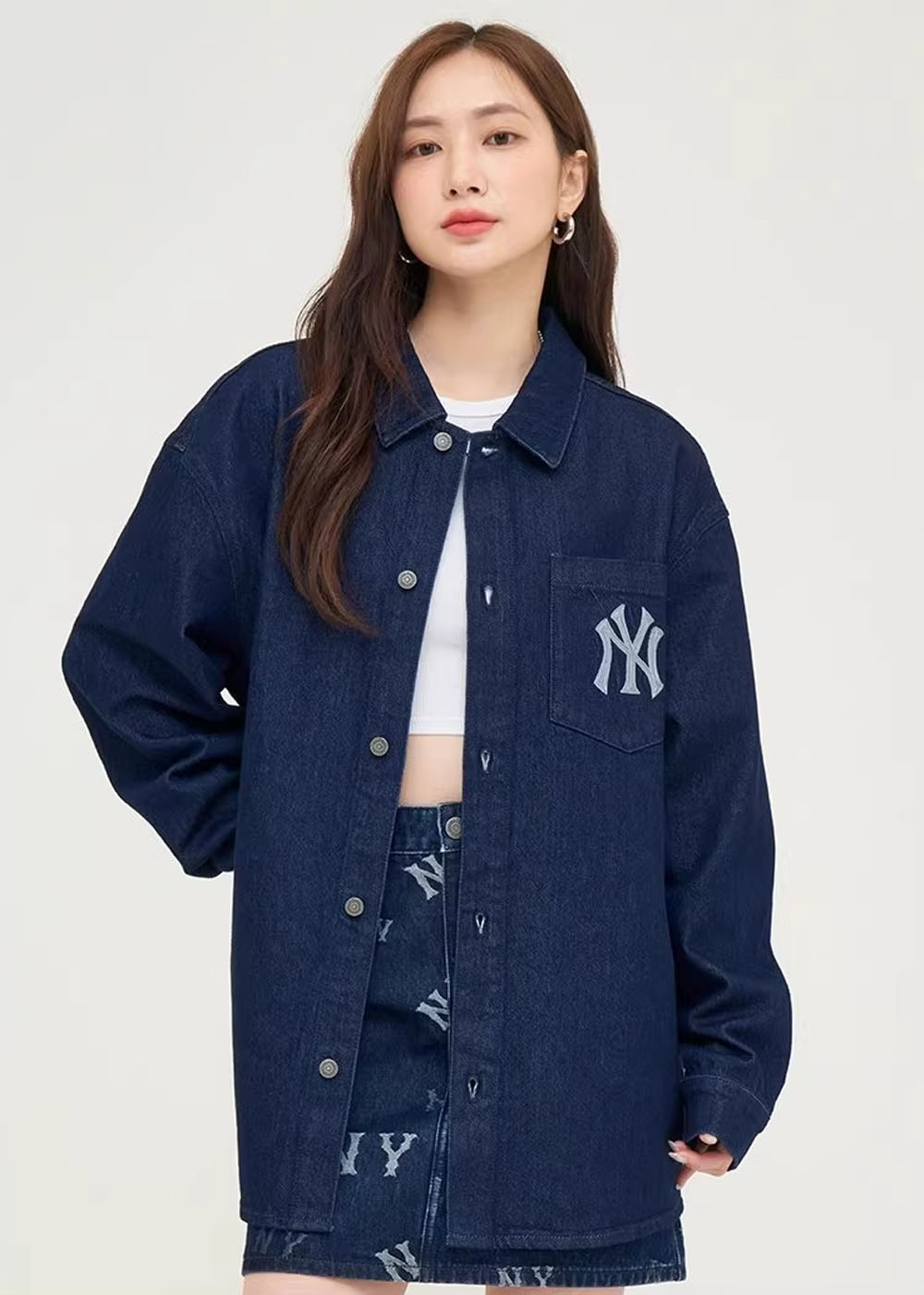 MLB 牛仔丹寧襯衫 Monogram系列 紐約洋基隊(3A