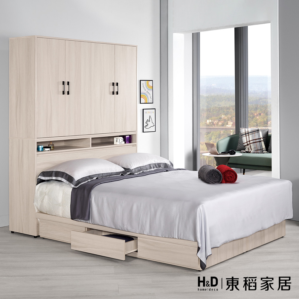 H&D 東稻家居 衣櫃式雙人床5尺(TCM-08783) 推