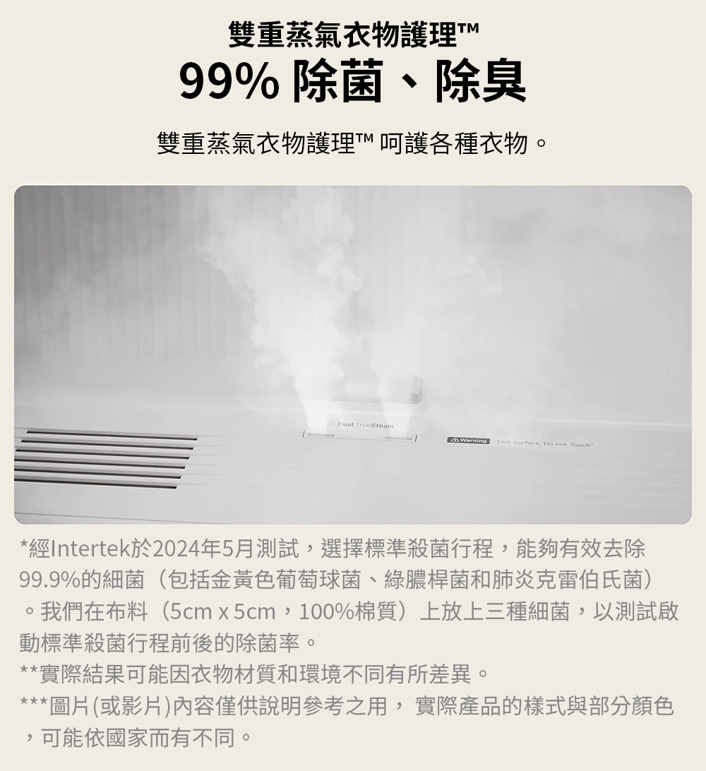 經Intertek於2024年5月測試,選擇標準殺菌行程,能夠有效去除