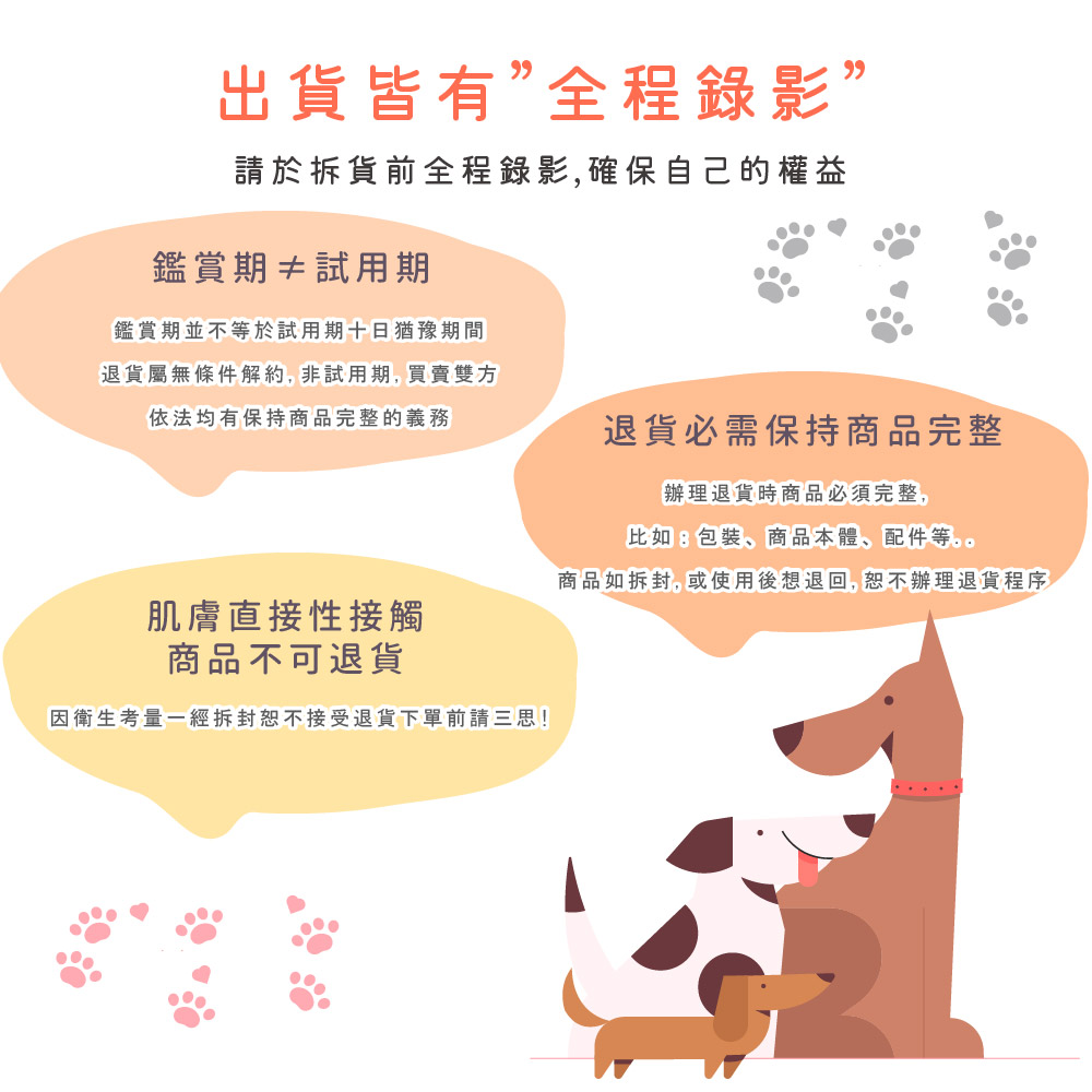 商品如拆封,或使用後想退回, 恕不辦理退貨程序