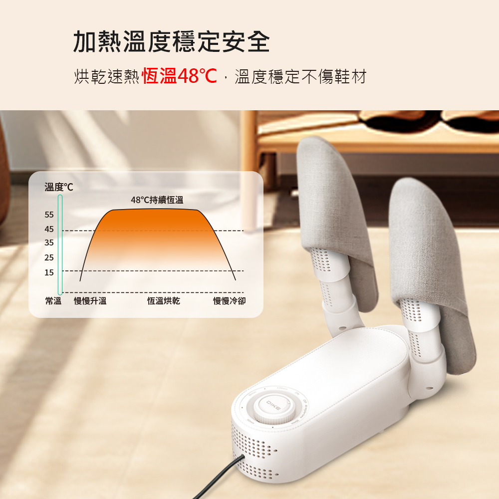 烘乾速熱恆溫48,溫度穩定不傷鞋材