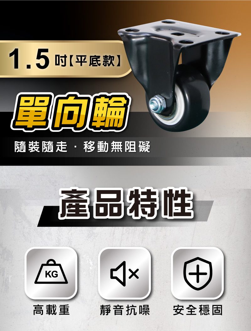 LOGIS 1.5吋單向輪(定向輪 滑輪 滾輪)品牌優惠