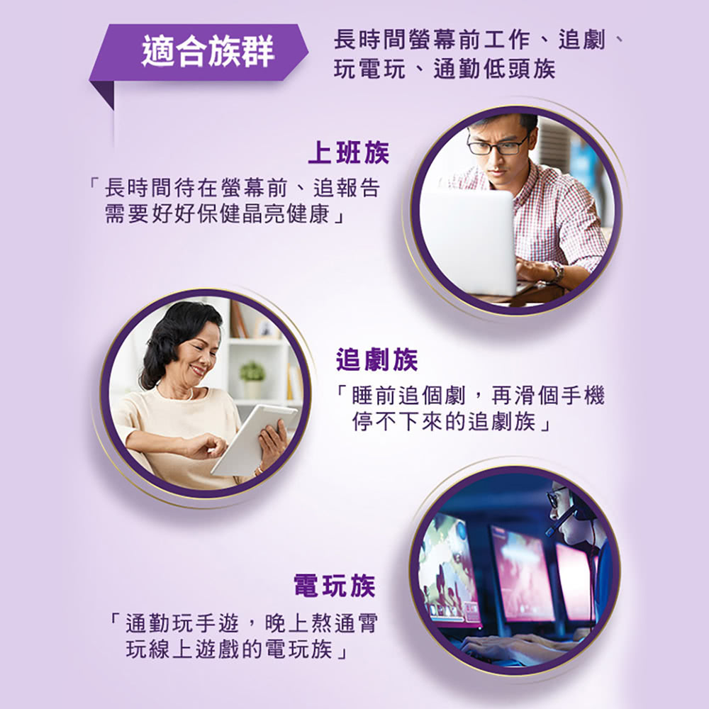 長時間螢幕前工作、追劇、