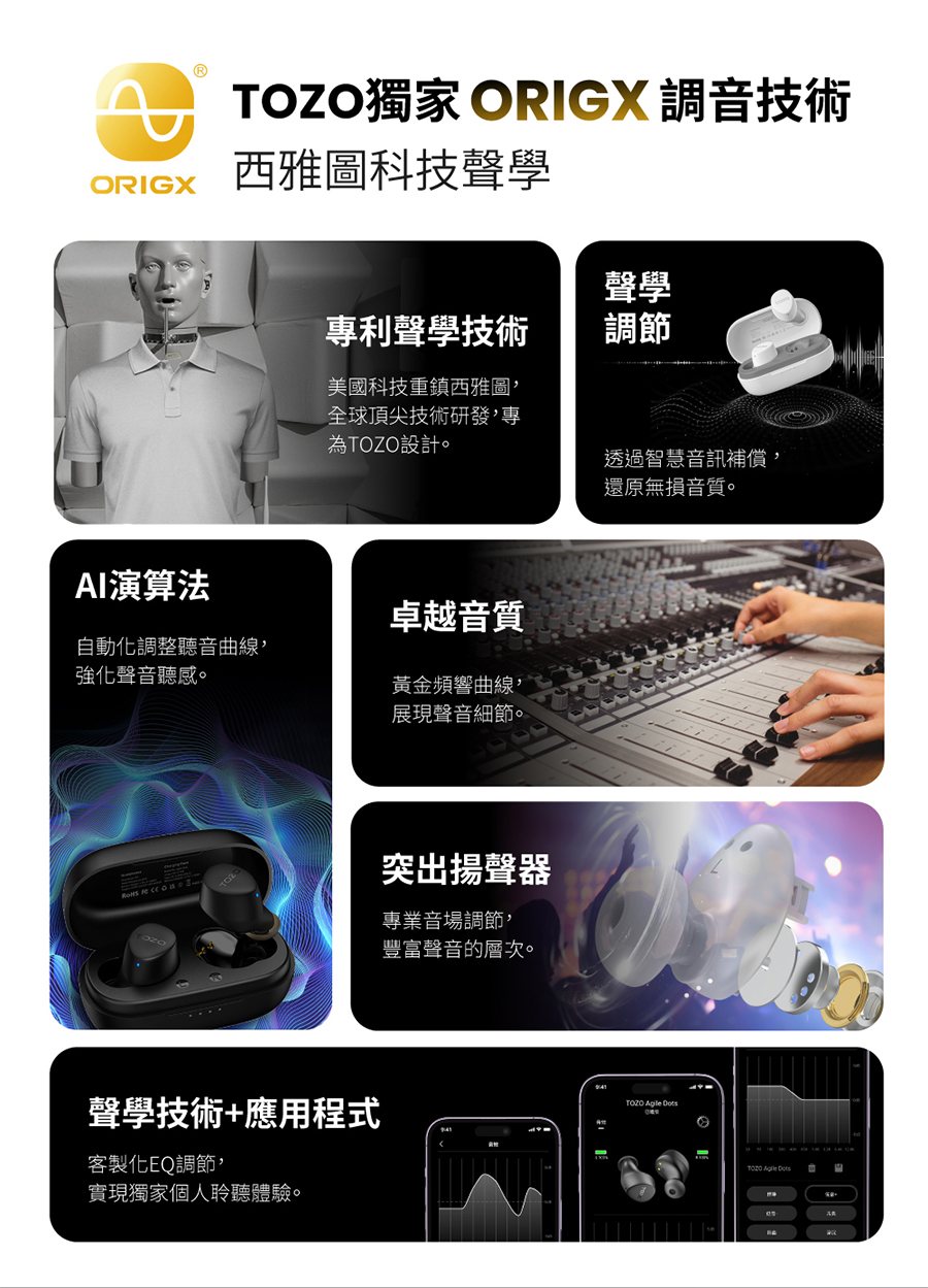 TOZO獨家 ORIGX 調音技術