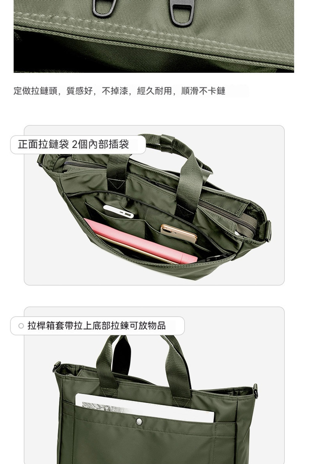 定做拉鏈頭,質感好,不掉漆,經久耐用,順滑不卡鏈 正面拉鏈袋2個內部插袋 拉桿箱套帶拉上底部拉鍊可放物品 