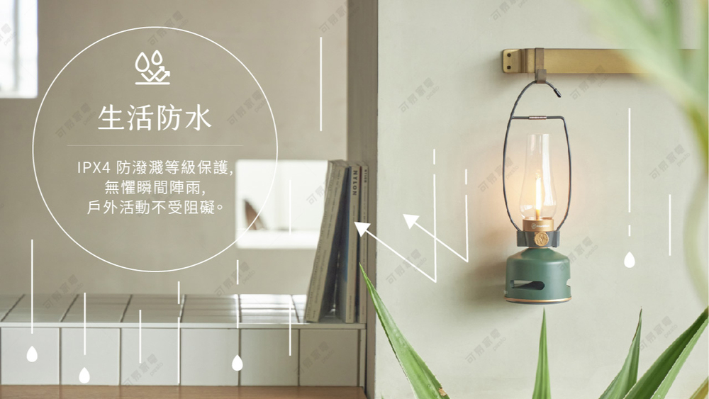 IPX4 防潑濺等級保護,