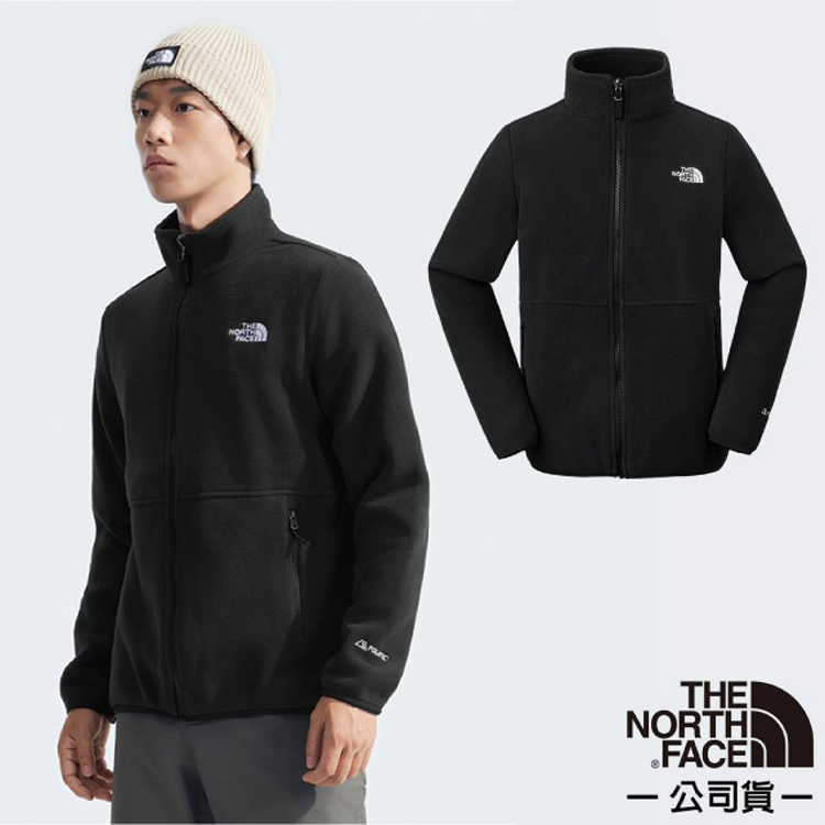 The North Face 男 拼接舒適保暖立領抓絨外套/