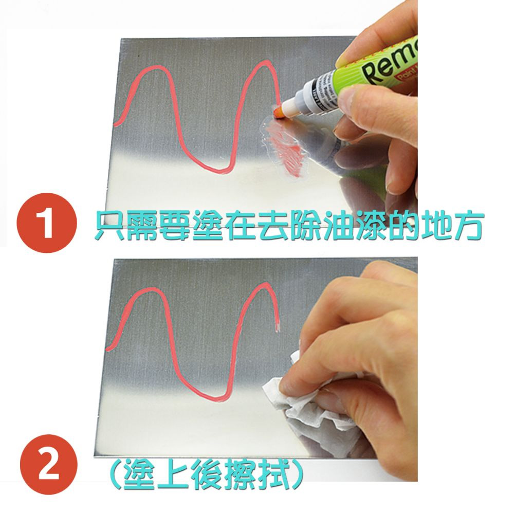 1只需要塗在去除油漆的地方 2 塗上後擦拭 
