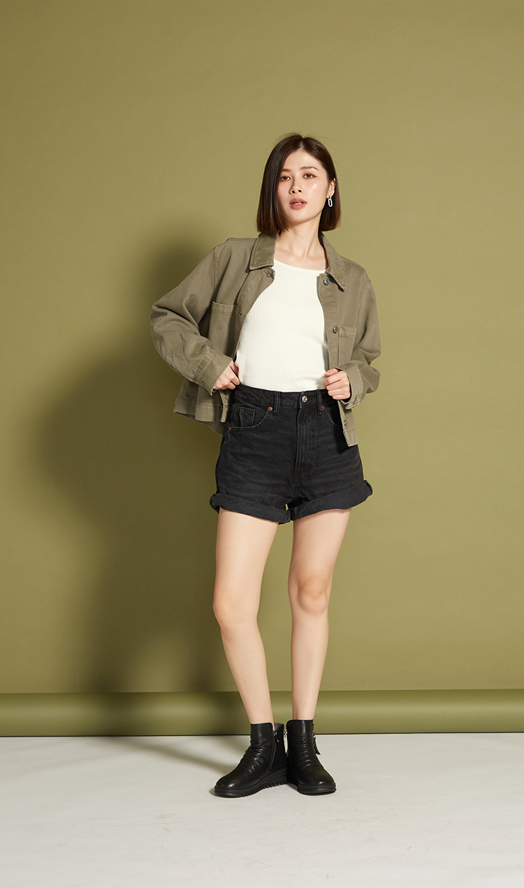 ORIN 真皮金屬釦雙拉鏈舒適短靴(黑色)折扣推薦