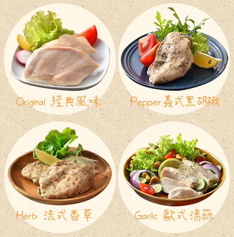 Original 經典風味 Pepper 義式黑胡椒 Herb 法式香草 Garlic 歐式蒜 