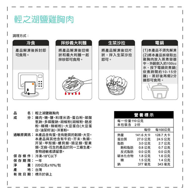 過敏原資訊本產品含有蛋、含有麩質的穀類、大豆。