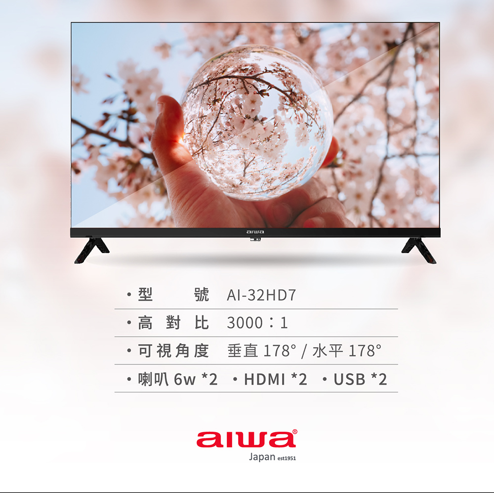 型 號 AI32HD7 高對比 3000 1 可視角度 垂直 178  水平 178 喇叭 6w 2 