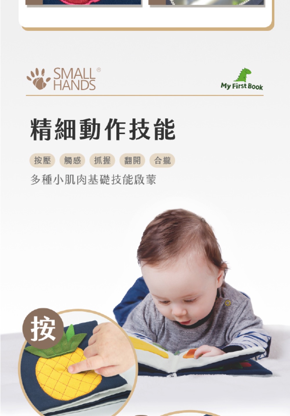 精細動作技能 按壓 觸感 抓握 翻開 合攏 多種小肌肉基礎技能啟蒙 