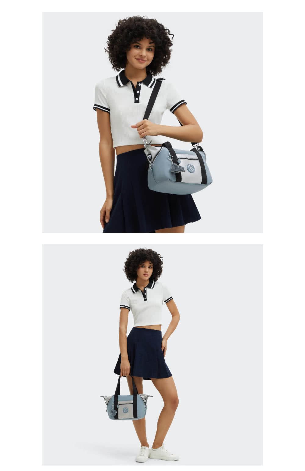 KIPLING官方旗艦館 灰松綠拼接手提側背包-ART MI KIPLING官方旗艦館 灰松綠拼接手提側背包-ART MI