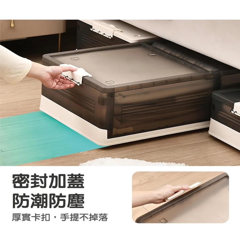 團購好物 扁平床底摺疊收納箱 高款 3入(床底收納 衣物收納