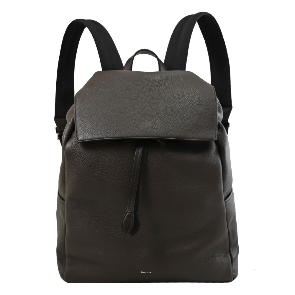 BALLY SLIM 簡約燙字LOGO超輕荔枝牛皮翻蓋束口旅