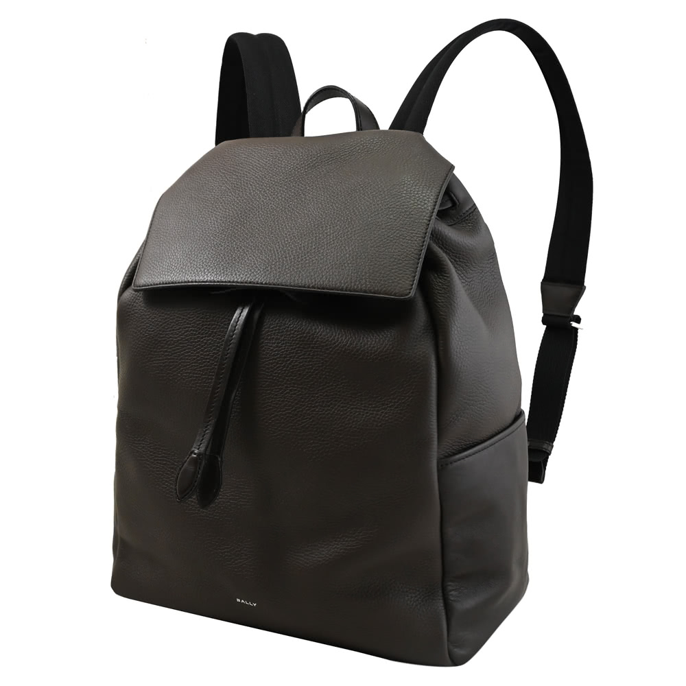 BALLY SLIM 簡約燙字LOGO超輕荔枝牛皮翻蓋束口旅