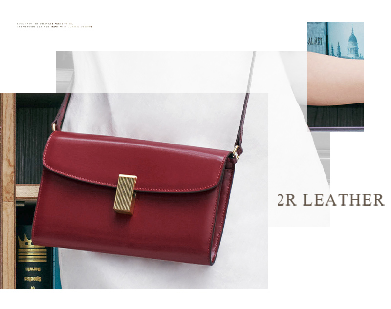 2R 手工真皮 艾碧牛皮WOC設計隨身斜背mini長夾包 經