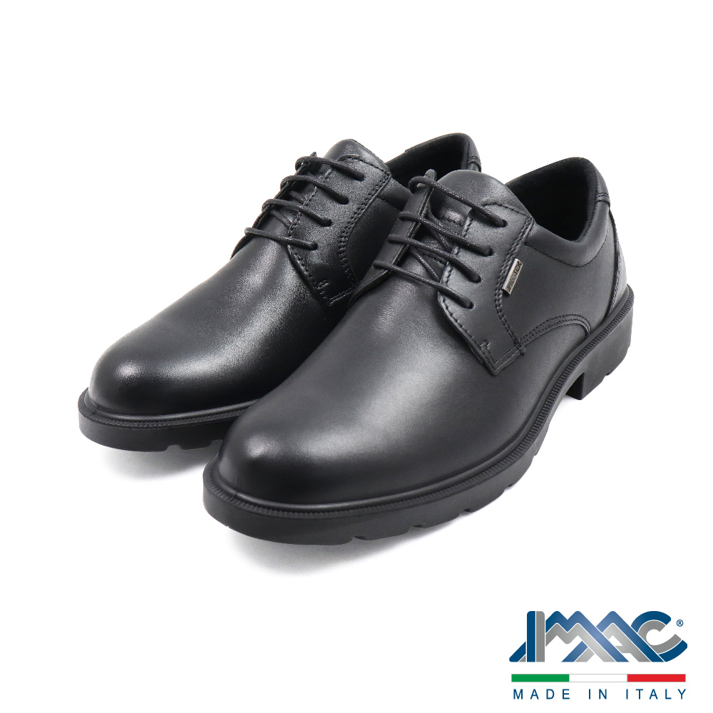 IMAC 義大利原廠輕量防水透氣綁帶德比鞋 黑色(65020