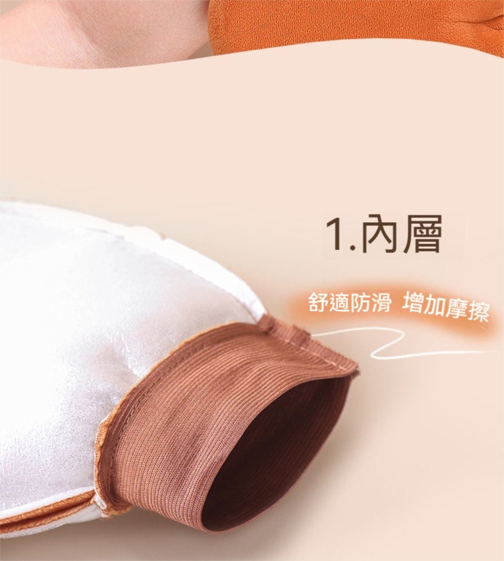 1.內層 舒適防滑 增加摩擦 