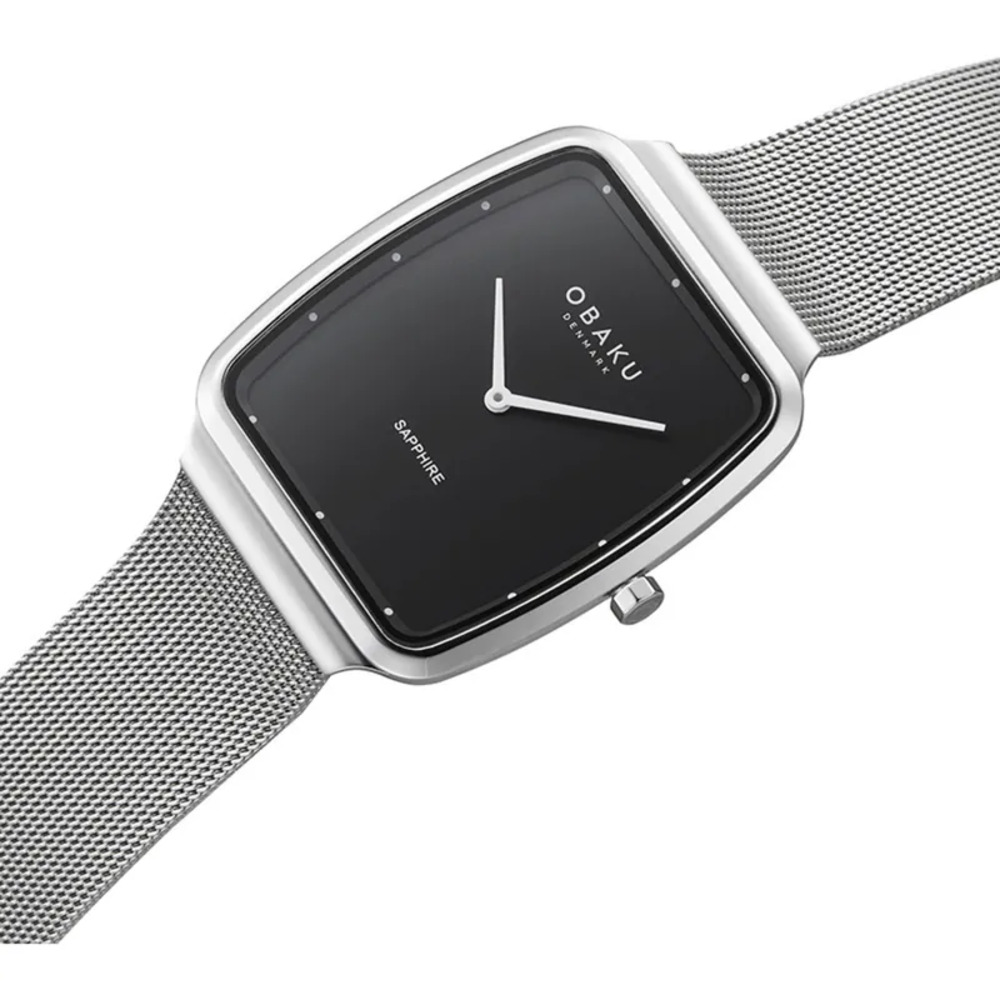 OBAKU 璀璨之星時尚簡約腕錶-極光銀(V267GXCBM